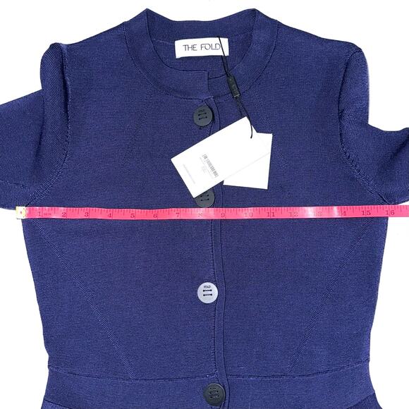 NWT The Fold London Drayton Peplum Knitted Jacket in Indigo Size Small - Picture 14 of 16